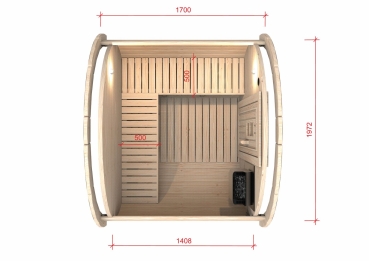 Fasssauna Lieferung montiert